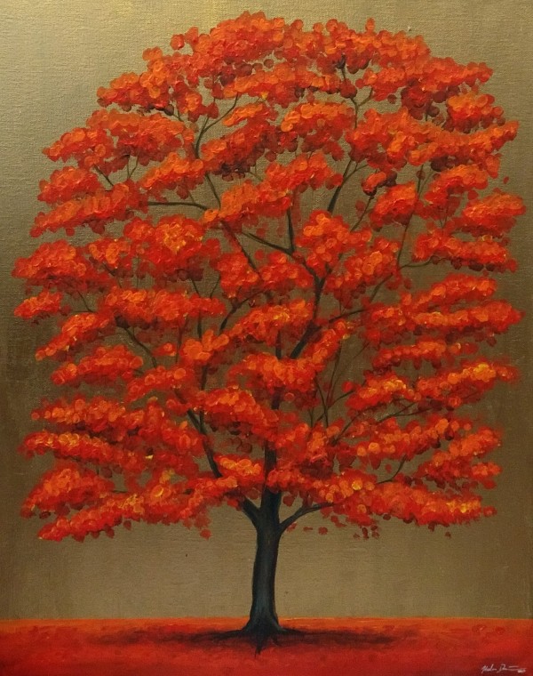 Autumn Leaves Acrylic Painting